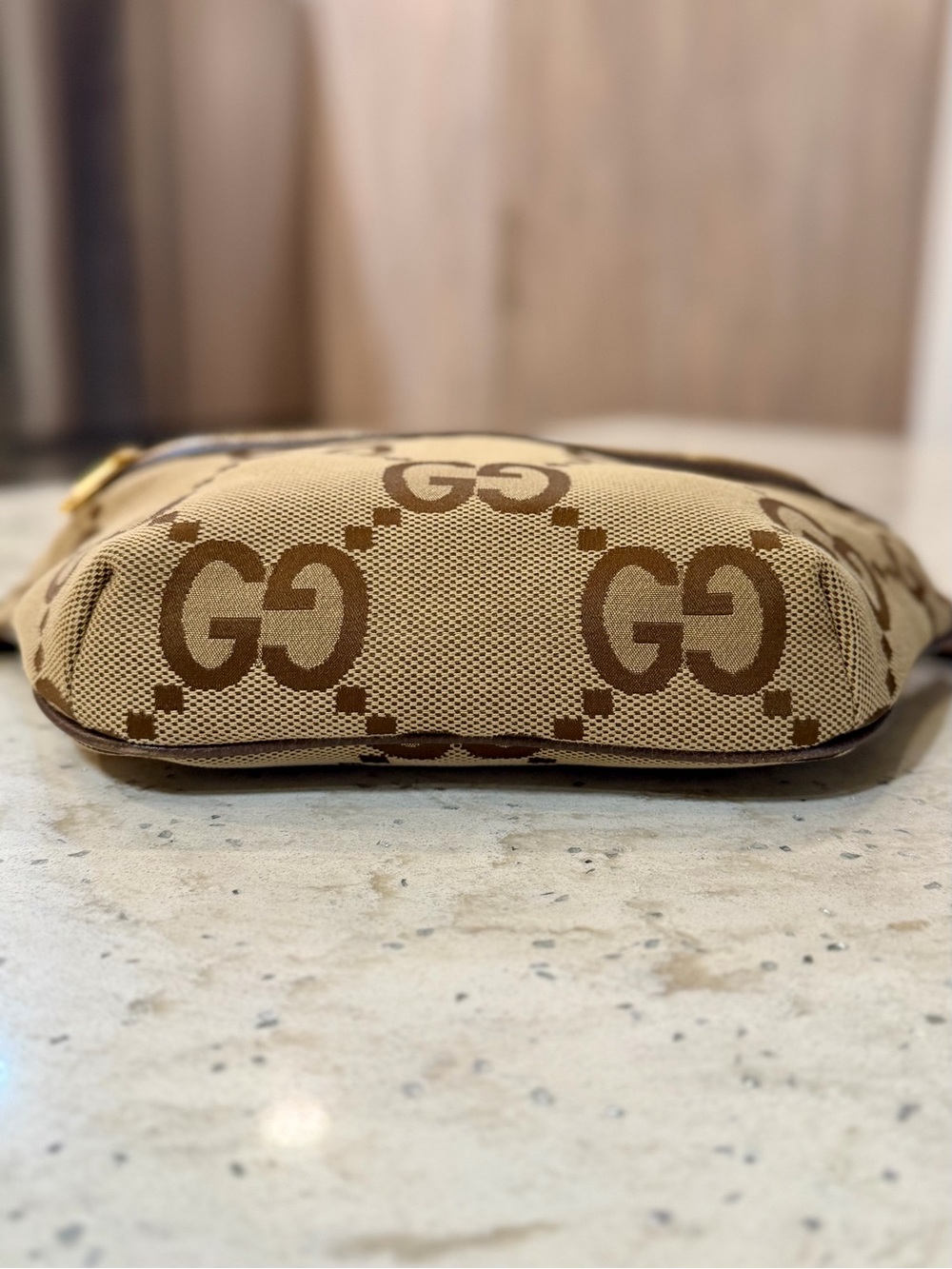 Gucci Brown/Beige GG Canvas Waist Bag with Green-Red Web Strap - Picture 3 of 13